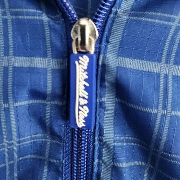 Mitchell & Ness LA Dodgers MLB Blue Plaid Windbreaker Jacket Hood Mens Size 4XL - Picture 12 of 16